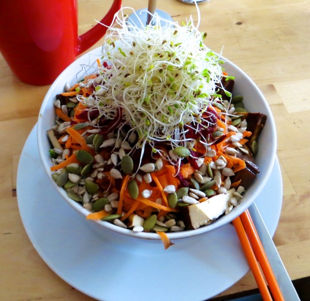 The glorious Budda Bowl at Communitea, Canmore Alberta