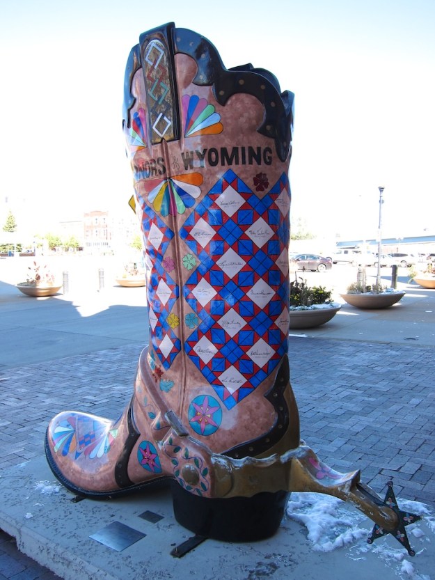 One of many artistic cowboy boots scattered around Cheyenne