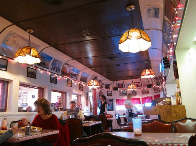 The Luxury Diner, in Cheyenne Wyoming, serves excellent meals in a charming old trolley car.