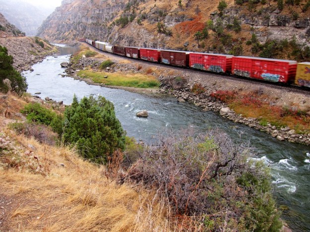 Spectacular Wind River Canyon, south of Thermopolis, Wyoming