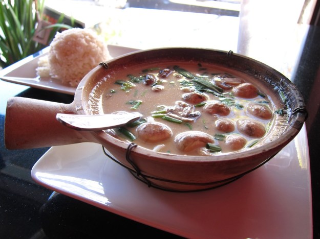 Savoury Tom Ka soup at Anong's Thai Cusine, Rawlins Wyoming