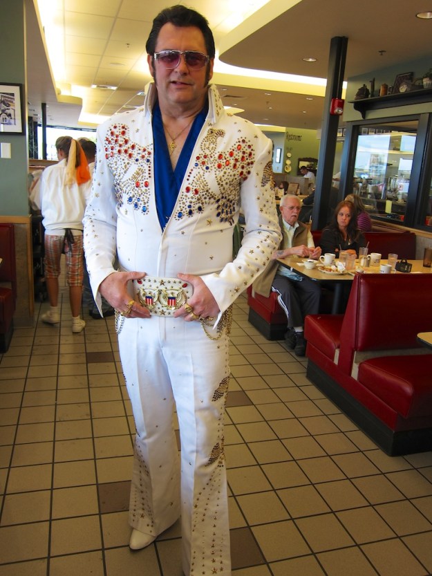 Elvis lives... as a greeter at Johnson's Corner
