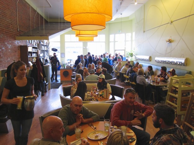 The morning crowd is wide awake at Snooze