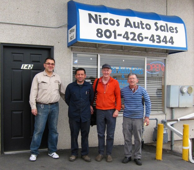 My new friends (from left) Moses, Gaston and his father-in-law