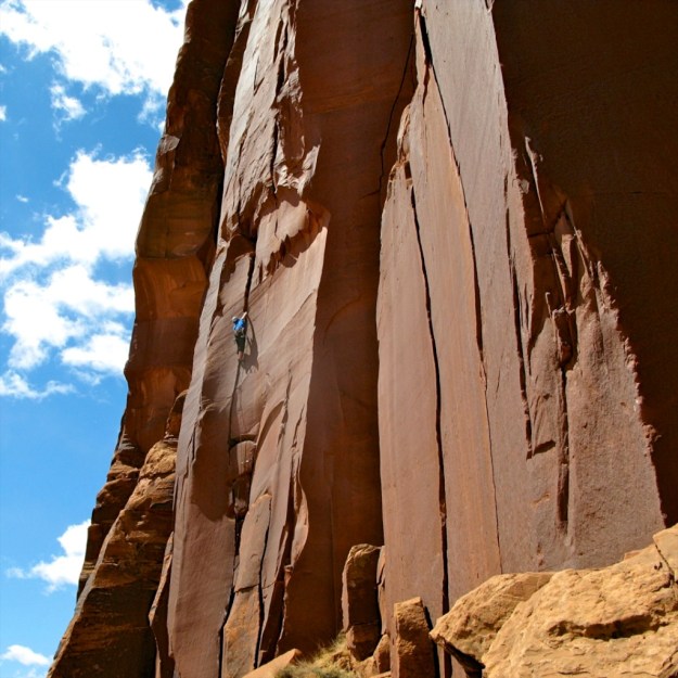 World-class crack climbing in Indian Creek, Utah. Photo: Nancy Hansen