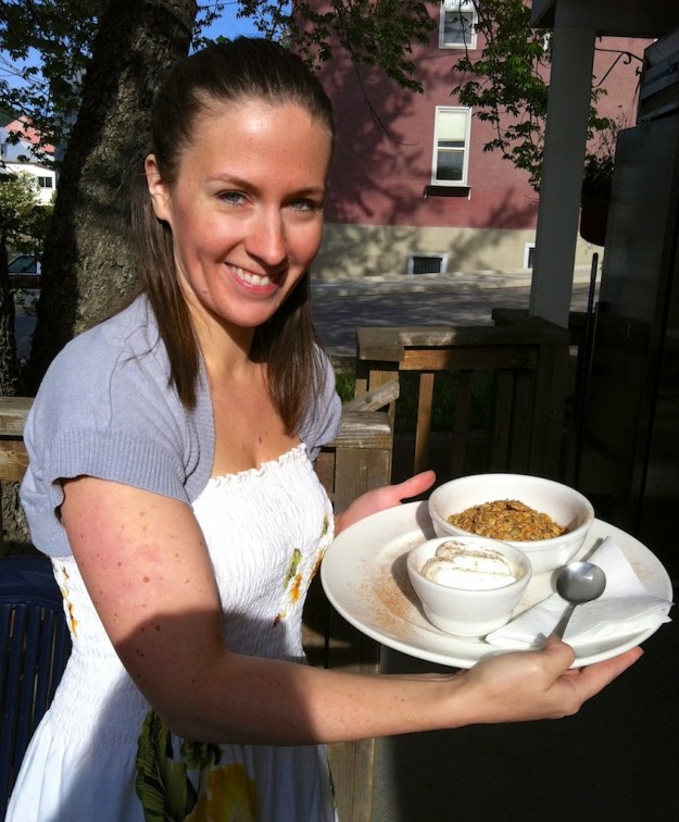House-made granola on the patio at Alpine Grind Coffee House & Microbakery in Rossland, B.C.