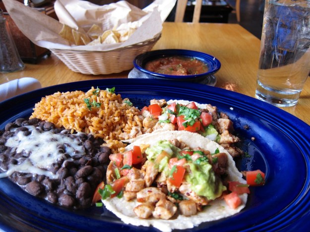 First-class polo tacos at Pescado Blanco in Whitefish. I've already decimated the basket of fresh tortilla chips.