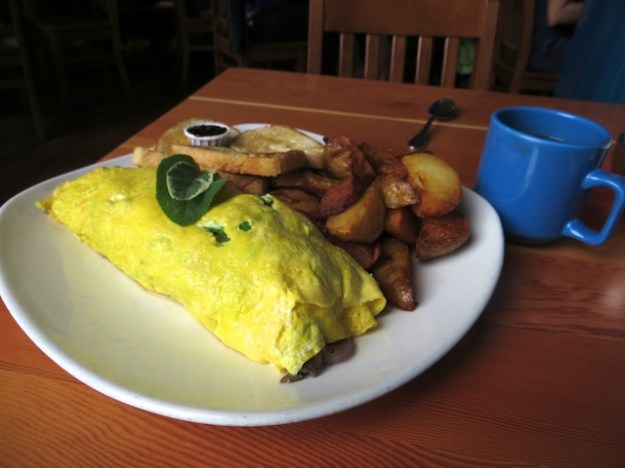 This place served up an excellent omelette. The coffee? Not so much