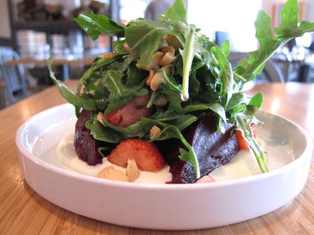 This arranged beet salad, at Finca, is almost too pretty to eat... almost
