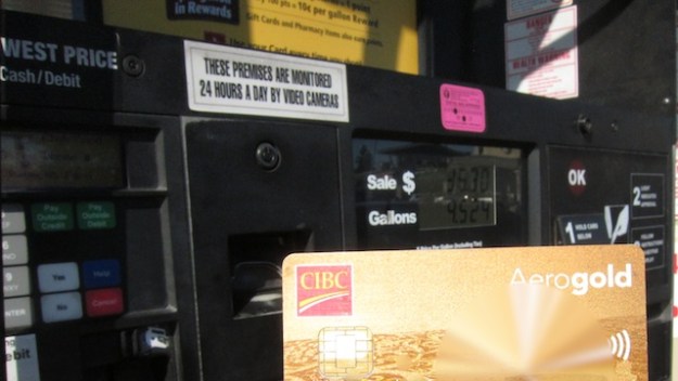 This credit card is not quite good as gold if you're a Canadian buying gas in the U.S.