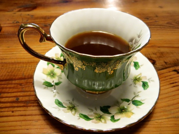 Java Jamboree hits all the right touches, like this gorgeous china cup and saucer