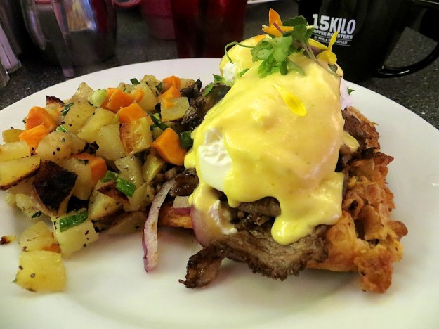Prime rib eggs benedict on Yorkshire pudding, anyone?