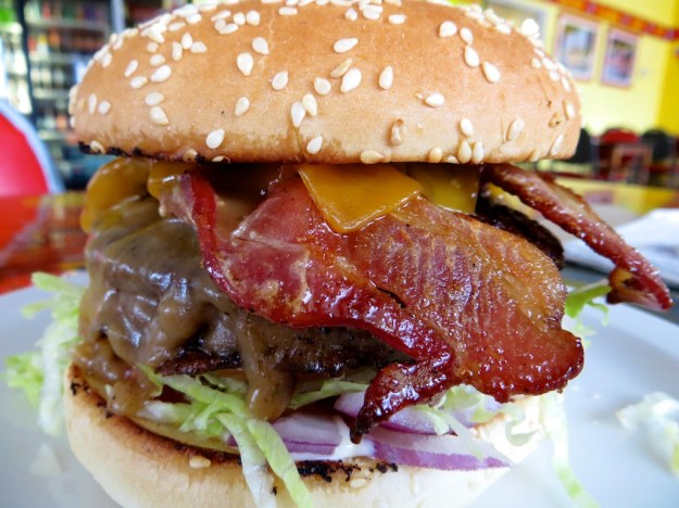 ... and maybe a well-hinged jaw to bite into this mere single-patty burger