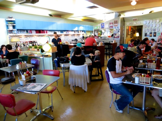 Diner Deluxe is a funky Calgary breakfast spot in a converted automotive garage