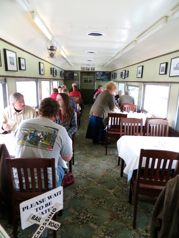 The Whistle Stop Cafe serves breakfast and lunch in this old rail car