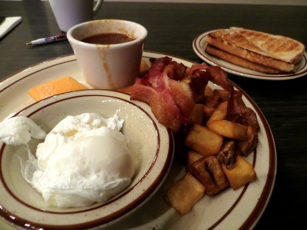 The $1.99 breakfast special at the Grey Eagle Casino may be the best bang for your buck in town