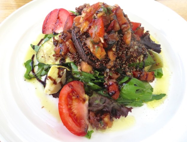 A fine roasted veggie and quinoa salad at the Glasshouse Bistro & Cafe in The Enjoy Centre