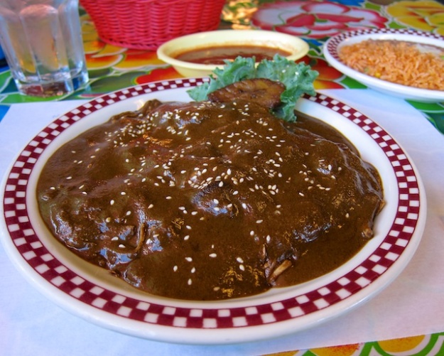 I go for a hearty plate of mole Negro over turkey
