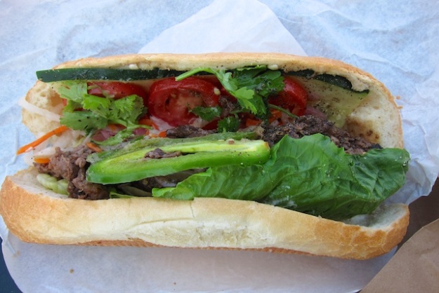Delicious, innovative ribeye steak banh mi at Oh Mai. Oh my, indeed