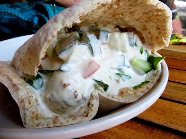The Thirsty Camel's falafels are smothered in house-made tahini