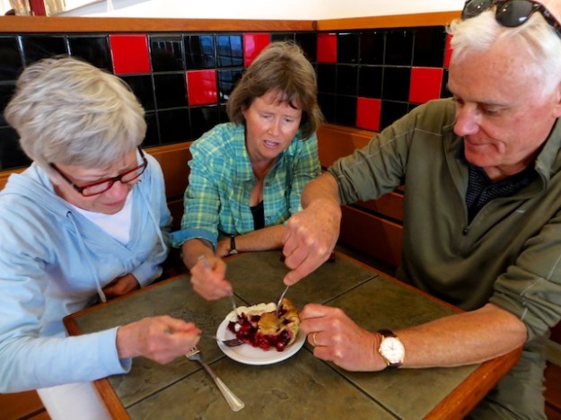 All hands on deck for this luscious blackberry pie at Salt Spring Coffee