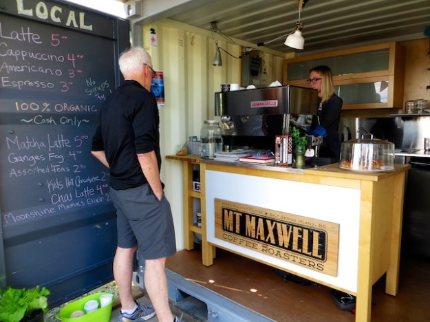 Mt Maxwell Coffee is served at this little Ganges shack