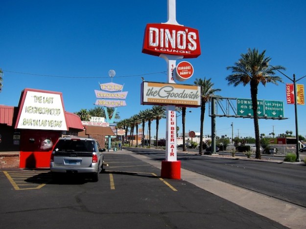 The colourful Las Vegas downtown area is home to Goodwich and Viva Las Arepas