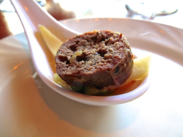 A complimentary elk sausage appetizer starts things off right at Syrahs of Jasper