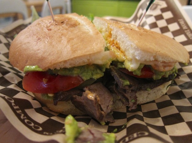 A loaded, tender flank-steak torta