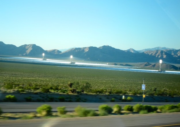 The world's largest solar thermal power plant in the Mojave Desert, near the California-Nevada border