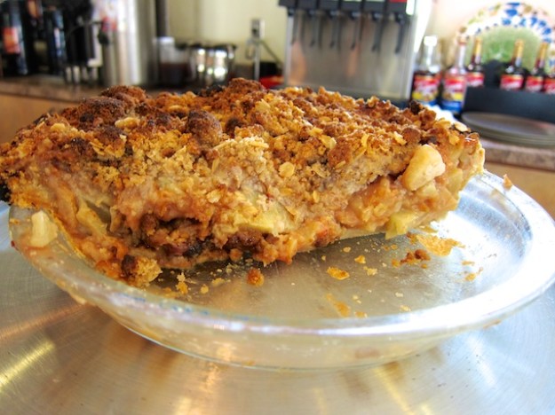 Tempting deep-dish pies line the counter