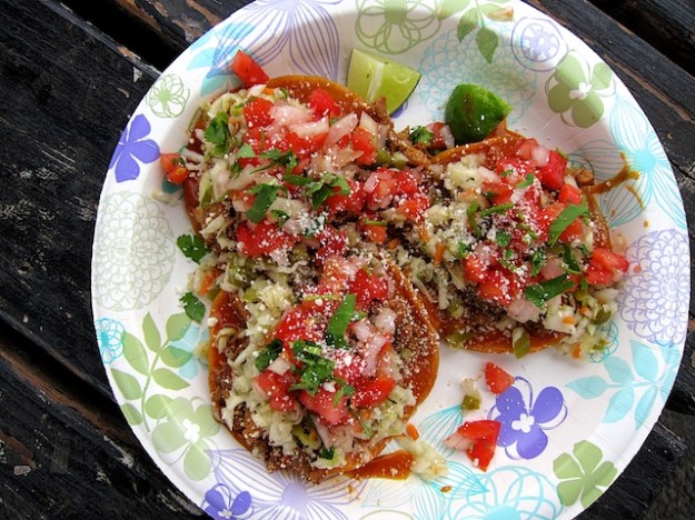 The Scary Roy Chilada is three crispy tortillas smothered in messy goodness