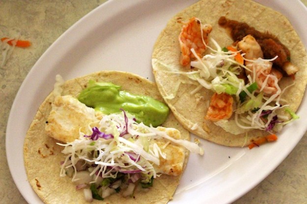 You're on the ocean, so you have to go with the fresh seafood tacos