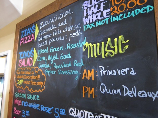 Here's the entire menu: one pizza, one salad