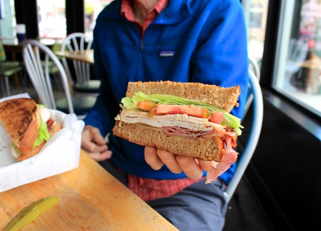 My delectable sandwich is a two-fister, jaw-stretching delight