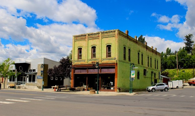 Colourful old buildings line the street
