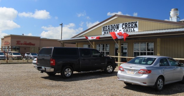Despite the looming presence of a Tim's, Meadow Creek Sausage & Meat is doing just fine in Claresholm, Alberta