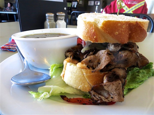 Lovely soup and sandwich at Cilantro and Chive