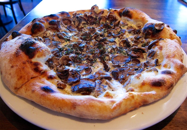 Nicely blistered pie at Centro Woodfired Pizza in Cedar City, Utah